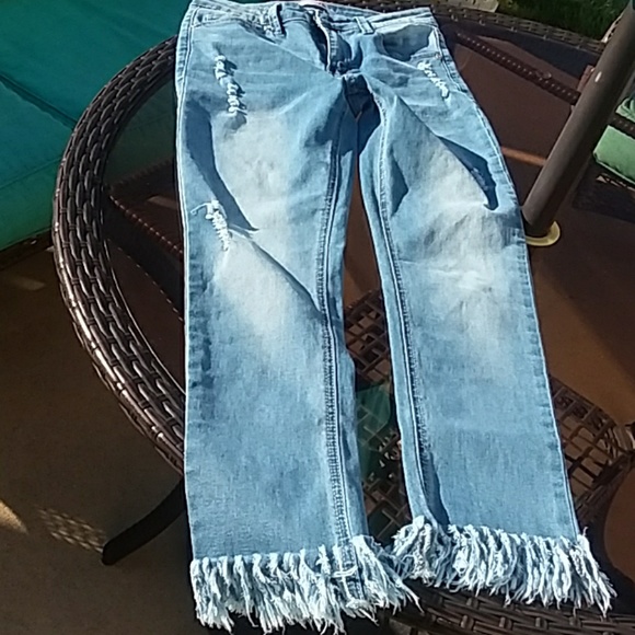 Zelle belle Denim - Zelle Belle fringed designer Jean's